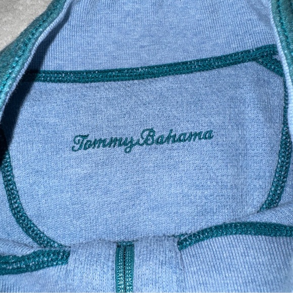 Men’s Tommy Bahama Reversible Flipshore Half Zip Teal Blue Sweater Size XLarge - Picture 2 of 7